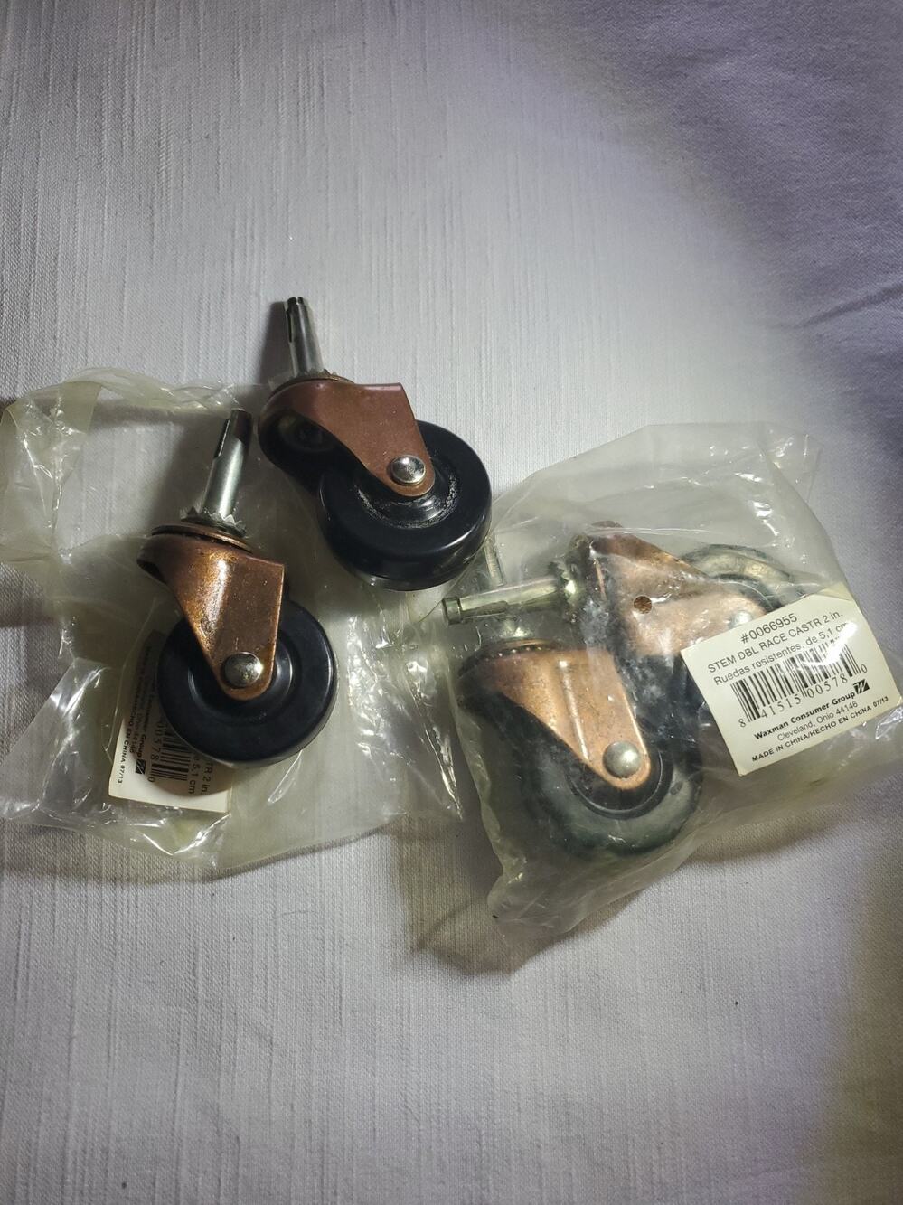 2-Inch Medium Duty Stem Caster Swivel Rubber Wheel Replacement Hardware 4 PACK